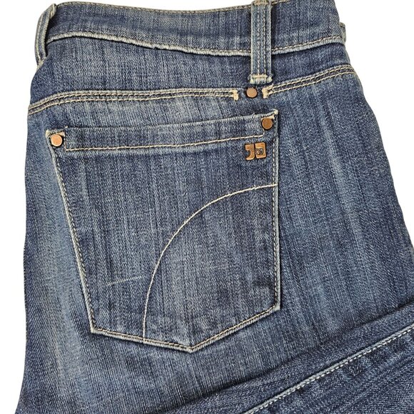 Womens Petite Fit W27 Blue Medium Washed Denim Capri Mom Normcore Casual Jeans - Picture 9 of 16